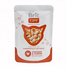 Вологий корм для котів Brit Care Cat pouch 80 г з куркою і сиром (пауч)