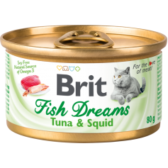 Влажный корм для котов Brit Fish Dreams 80 г с тунцом и кальмаром