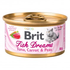 Влажный корм для котов Brit Fish Dreams 80 г с тунецом, морковью и горохом