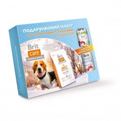 Подарунковий набір кормів "Brit Care Adult Medium Breed Lamb and Rice, 3 кг + 2 консерви"