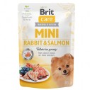 Вологий корм для собак малих порід Brit Care Mini pouch філе кролика з лососем у соусі 85 г