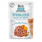 Вологий корм для стерилізованих котів Brit Care Cat pouch філе кролика в соусі 85 г