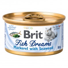 Влажный корм для котов Brit Fish Dreams 80 г со скумбрией и водорослями