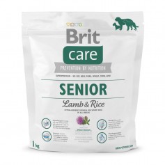 Сухий гіпоалергенний корм для літніх собак Brit Care Senior Lamb & Rice 1 кг з ягням і рисом