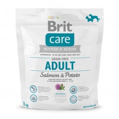 Сухий гіпоалергенний корм для собак вагою до 25 кг Brit Care (Брит Кеа) GF Adult Salmon & Potato 1 кг з лососем і картоплею