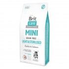 Сухий корм для собак міні порід Brit Care GF Mini Light & Sterilised 7 кг(лосось  кролик, для стерилізованих)