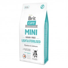 Сухий корм для собак міні порід Brit Care GF Mini Light & Sterilised 7 кг(лосось  кролик, для стерилізованих)