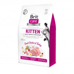 Сухий корм для кошенят Brit Care Cat GF Kitten Growth & Development 400 г (курка індичка)