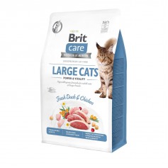 Сухий гіпоалергенний корм для великих порід котів Brit Care (Брит Кеа) Cat GF Large cats Power & Vitality 400 г з качкою і куркою