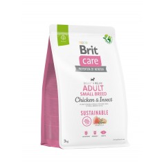 Корм для собак малих порід Brit Care Dog Sustainable Adult Small Breed Chicken & Insect з куркою та комахами, 3 кг