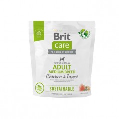 Корм для собак средних пород Brit Care Dog Sustainable Adult Medium Breed Chicken & Insect с курицей и насекомыми, 1 кг