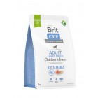 Корм для собак великих порід Brit Care Dog Sustainable Adult Large Breed Chicken & Insect з куркою та комахами, 3 кг