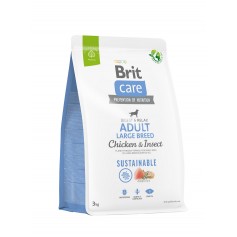 Корм для собак великих порід Brit Care Dog Sustainable Adult Large Breed Chicken & Insect з куркою та комахами, 3 кг