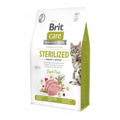 Сухий корм для стерилізованих котів Brit Care Cat GF Sterilized Immunity Support зі свининою, 2 кг