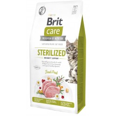 Сухий корм для стерилізованих котів Brit Care Cat GF Sterilized Immunity Support зі свининою, 7 кг