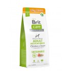 Корм для собак средних пород Brit Care Dog Sustainable Adult Medium Breed Chicken & Insect с курицей и насекомыми, 12 + 2 кг