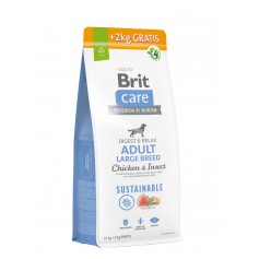 Корм для собак великих порід Brit Care Dog Sustainable Adult Large Breed Chicken & Insect з куркою та комахами, 12 + 2 кг