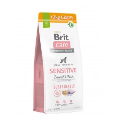 Сухий корм Brit Care Dog Sustainable Sensitive для собак з чутливим травленням, з рибою та комахами, 12 + 2 кг