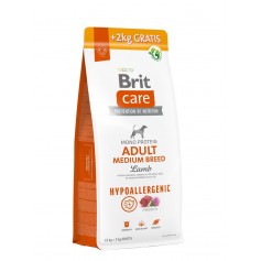 Корм для собак средних пород Brit Care Dog Hypoallergenic Adult Medium Breed гипоаллергенный с ягненком, 12 +2 кг