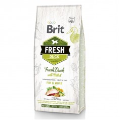 Сухой гипоаллергенный корм для собак с повышенной активностью Brit Fresh (Брит Фреш) Duck&Millet Active Run & Work 12 кг со свежей уткой и пшеном