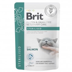 Корм вологий для котів Brit GF VetDiet Care Sterilised з лососем, 85 г