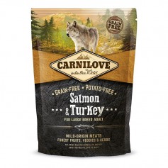 Сухой корм холистик для взрослых собак крупных пород Carnilove (Карнилав) Adult Large Breed Salmon & Turkey 1,5 кг с лососем и индейкой