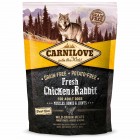 Сухий корм холістік для дорослих собак Carnilove Fresh (Карнілав Фреш) Chicken & Rabbit for Adult dogs 1,5 кг зі свіжим м'ясом