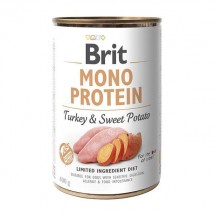 Вологий корм для собак Brit (Брит) Mono Protein (Моно Протеїн) Dog 400 г з індичкою і бататом (консерва)