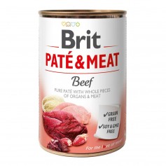 Влажный корм для собак Brit (Брит) Pate & Meat (Пате) Dog 400 г с говядиной (консерва)