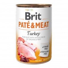 Влажный корм для собак Brit (Брит) Pate & Meat (Пате) Dog 400 г с индейкой (консерва)