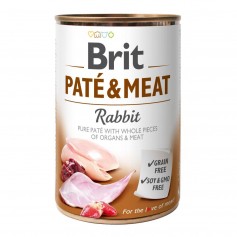 Влажный корм для собак Brit (Брит) Pate & Meat (Пате)  Dog 400 г с кроликом (консерва)