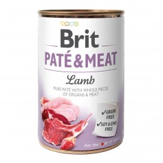 Влажный корм для собак Brit (Брит) Pate & Meat (Пате) Dog 400 г с ягненком (консерва)