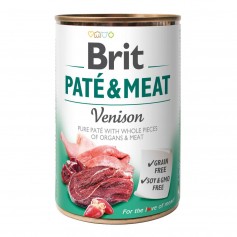 Влажный корм для собак Brit (Брит) Pate & Meat (Пате) Dog 400 г с олениной (консерва)
