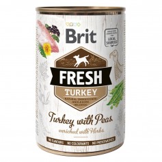 Влажный корм для собак  Brit Fresh (Брит Фреш) Turkey&Peas 400 г с индейкой горошком (консерва)