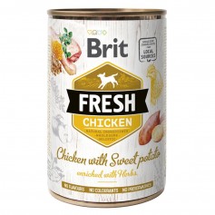 Влажный корм для собак Brit Fresh (Брит Фреш) Chicken&Sweet Potato 400 г с курицей и бататом (консерва)