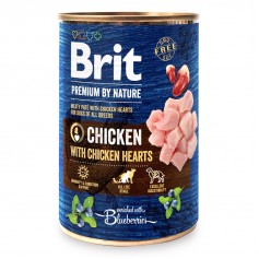 Влажный корм для собак Brit Premium (Брит Премиум) by Nature 400 г курица с куриным сердцем (консерва)