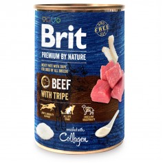 Влажный корм для собак Brit Premium (Брит Премиум)by Nature 400 г говядина с требухой (консерва)