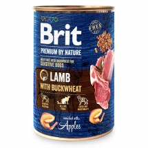 Влажный корм для собак Brit Premium (Брит Премиум) by Nature 400 г ягненок с гречкой (консерва)