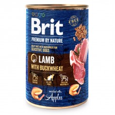 Влажный корм для собак Brit Premium (Брит Премиум) by Nature 400 г ягненок с гречкой (консерва)