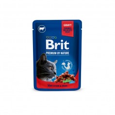 Корм для котів Brit Premium Cat pouch 100 г (тушкована яловичина та горошок, вологий) 