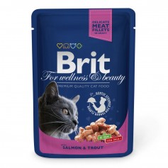Влажный корм для котов Brit Premium Cat pouch 100 г с лососем и форелью (пауч)