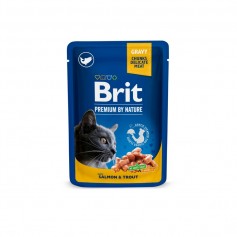 Вологий корм для котів Brit Premium Cat pouch 100 г з лососем і фореллю (пауч)