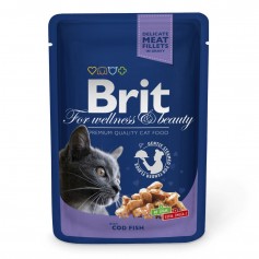 Влажный корм для котов Brit Premium Cat pouch 100 г с треской (пауч)