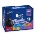 Влажный корм для котов Brit Premium Cat набор паучей семейная тарелка ассорти 4 вкуса  100 г х 12 шт