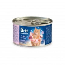 Влажный корм для кошек Brit Premium (Брит Премиум) с индейкой и печенью 200 г