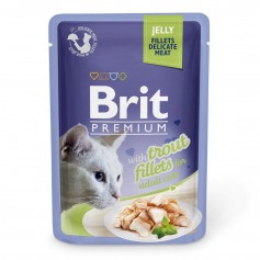 Вологий корм для котів Brit Premium (Брит Преміум) Cat pouch 85 г філе форелі в желе (пауч)