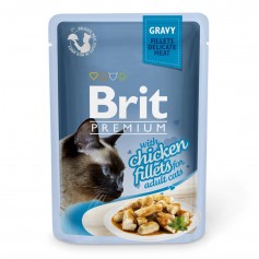 Влажный корм для котов Brit Premium (Брит Премиум) Cat pouch 85 г филе курицы в соусе (пауч)