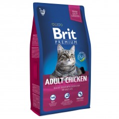 Сухий корм для дорослих котів Brit Premium (Брит Преміум) Cat Adult Chicken 8 кг з куркою