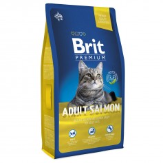 Сухий корм для дорослих котів Brit Premium (Брит Преміум) Cat Adult Salmon 8 кг з лососем