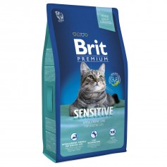 Сухий корм для котів з чутливим травленням Brit Premium (Брит Преміум) Cat Sensitive 8 кг з ягням